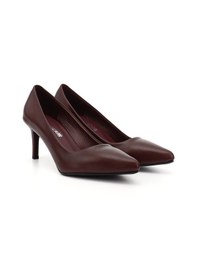 Resim Gönderi(R) Gönderi R Bordo Sivri Burun İnce Topuklu Hakiki Deri Stiletto Bordo 