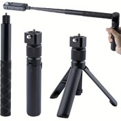 Resim Bullet Time Paketi: Insta 360 x5, x4, x2 ve DJI Pocket 3 için Evrensel Aksiyon Kamerası ile Görünmez Selfie Çubuğu ve Döner Tutma Kolu (119.38 cm Set) 