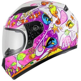 Resim Sway Sw 815k Ocean White Pink Full Face Çocuk Kaskı Pembe 
