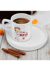 Resim Bk Gift Kişiye Özel Sunum Tabaklı Hemşire Tasarımlı Kahve Fincanı-1, Sevgiliye Hediye, Arkadaşa Hediye, Hemşire Hediye Kobitmeyen137793 Bk Gift 