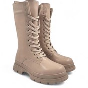 Resim Melen Shoes Panache Suni Bej Kadın Bağcıklı ve Fermuarlı Çizme 