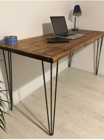 Resim Hyper&Great Ahşap Masif Çalışma Masası Doğal Ahşap Masa 