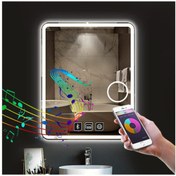 Resim GLOBAL LED MIRROR 75x105 Cm Bluetoothlu Makyaj Aynalı Buğu Yapmayan Ledli Banyo Aynası 