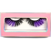 Resim 1 Çift Renkli Sahte Kirpik Kalın Kıvrık 16mm Kabarık Wispy Sahte Kirpik Festival Kedi Gözü Kuyruk Çekme Uzun 