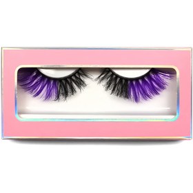 Resim 1 Çift Renkli Sahte Kirpik Kalın Kıvrık 16mm Kabarık Wispy Sahte Kirpik Festival Kedi Gözü Kuyruk Çekme Uzun 