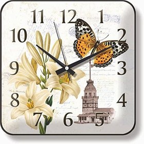 Resim M3 Decorium Kız Kulesi Silüetli Duvar Saati 