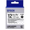 Resim Epson LK-4TBN Şeffaf Üzeri Siyah 12mm 9Metre Etiket 