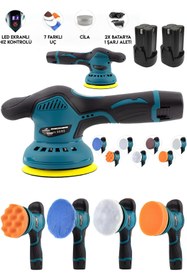 Resim OG GERMANY STEEL ALMAN V999 ŞARJLI ARAÇ PARKE MERMER AHŞAP POLİSAJ PASTA CİLA PARLATMA MAKİNESİ DEVİRLİ BLUE 