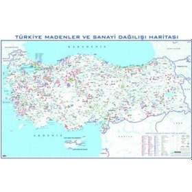 Resim Türkiye Madenler ve Sanayi Dağılışı Haritası 80X135CM 