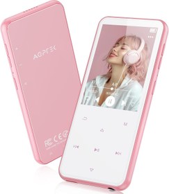 Resim AGPTEK 64 GB MP3 Çalar, Bluetooth 5.3, HiFi Ses, FM Radyo, 2,4 inç TFT Ekran, Pembe 