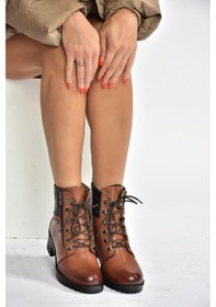 Resim Fox Shoes V555085503 Taba Hakiki Deri Comfort Ortopedik Taban Kadın Bot Taba-hakiki Deri 