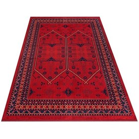 Resim Woolhome Miras 1001 Bordo Etnik Desenli Hav Toz Vermeyen Robot Süpürgeye Uygun Salon Halısı Bordo 