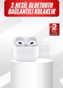 Resim AyrStore 3.Nesil İos Android Uyumlu Bluetooth 5.0 Beyaz Çağrı Cevaplama 