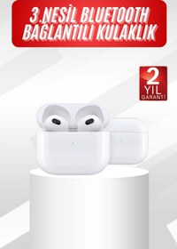 Resim AyrStore 3.Nesil İos Android Uyumlu Bluetooth 5.0 Beyaz Çağrı Cevaplama 