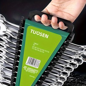 Resim Çok Amaçlı Çift Uçlu Anahtar Seti - Krom Vanadyum Çelik, Açık & Torx Uçlar, Evde DIY & Tamiratlar için Cırcır Soket Anahtar Kiti 