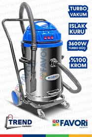 Resim PROXTECH Profesyonel Yüksek Vakum Gücü 3 Motorlu Islak -Kuru Krom Kazanlı Süpürge 3600W Aksesular Hediyeli 