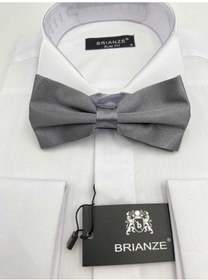 Resim Brianze Füme Gri Düz Renk Saten Papyon Füme 