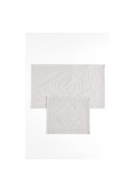 Resim Soley Violeta 2'li Banyo Paspas Seti Kaymaz Taban %100 Pamuk 60x100 - 50x60 Cm Beyaz 