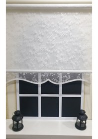 Resim Çift Mekanizmalı Ekru Tül Perde Ve Ekru Stor Perde Stb4003 Beyaz 