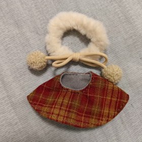Resim Sevimli Hamster, Yabani Köpek, Kaplumbağa, Pusula Klasik Plaid Kaban Atkı - Yumuşak Polyester Pet Kostümü Kırmızı ve Beyaz Çizgili Desen, Ayarlanabilir Askılar ve Kurdele ile Küçük Evcil Hayvanlar, Reptil ve Amfibiyen Kıyafetleri, Hamster Aksesuarla 