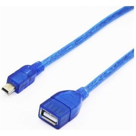 Resim Mini USB 5 Pin Erkek To USB 2.0 Dişi Şarj & Data Kablosu 20cm. 