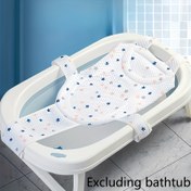 Resim 1 Adet Bebek Banyo Sistemi, Kaymaz Hamam Filesi ve Yatak Benzeri ile - Ergonomik Küvet Platformu, Sağlam Çerçeve & Güvenlik Koruma Tasarımına Uyumlu (Beyaz/Pembe/Yeşil/Mavi) - Küçük Odalar için Alan Kazandıran Açık Renk Seçenekleri, 0-12 Ay Arası İdeal Kolay Temizlenir Banyo Çözümü, Şezlong, Vanna Ekiplerini Destekleyici Oturma Pedi 