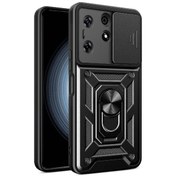 Resim Tecno Spark 10 Pro Kılıf Magnetik Standlı Kamera Korumalı Sürgülü Vega Kapak 