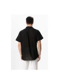 Resim Kısa Kol Poplin Akdeniz Erkek Yazlık Gömlek Siyah Syh Siyah 