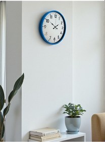 Resim 36 Cm Mavi Dekoratif Duvar Saati Mavi 