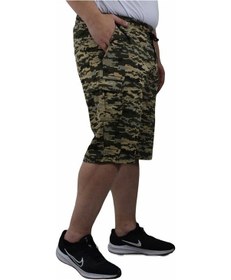 Resim Starbattal Büyük Beden Commando Camouflage Erkek Penye Şort 23606 Askeri Yeşil - Erkek Haki 