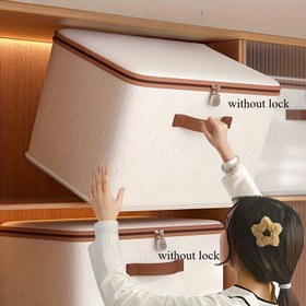 Resim Katlanabilir Keten Depolama Kutusu - Giysiler ve Yorganlar için Toz Geçirmez, Taşınabilir Düzenleyici | Yatak Odası, Dış Mekan ve Yatak Altı Depolama için Fermuarlı Tasarım | Klasik Tarz, Yatak Altı Depolama 
