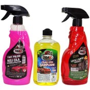 Resim TRAX 3'lü Yıkama Seti - Hızlı Cila - Cilalı Şampuan - Lastik Parlatıcı - T-rax 