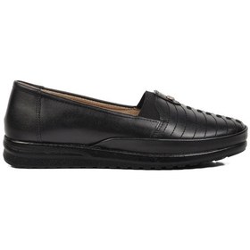 Resim Siyah Hakiki Deri Kadın Günlük Ayakkabı 144 Z Siyah 