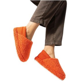 Resim Kadın Lastikli Kaymaz Taban Peluş Havlu Kumaş Ev Ayakkabısı Panduf Turuncu-turuncu Turuncu 