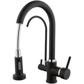 Resim Vilas Madrid Su Arıtma 3 Çıkışlı Siyah Spiralli Mutfak Bataryası 