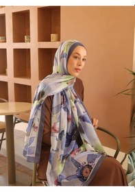 Resim Moda Kaşmir Livora Desen Pamuk Şal Eflatun 