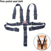 Resim 1'li Paket 5 Noktalı Bebek ve Çocuk Yüksek Sandalye Emniyet Kemeri - Ayarlanabilir Güvenlik Kayışı ile Güvenli Kancalı, Siyah Çocuk Koruma Kemeri, Yemek Sandalyeleri, Pusetler için, Ayarlanabilir Kayış Tasarımı, Sağlam Toka Özelliği, Güvenirli Beş Nokta Sistem 