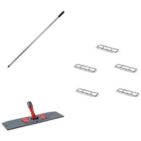 Resim Tablet Palet Nemli Yedek Mop Takımı Seti - 5 Ad 40 Cm. Nemli Mop + Katlanır Aparat + Metal Sap 