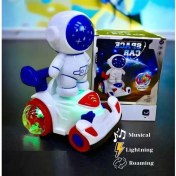 Resim Astronot Figürlü Uzay Aracı | LED Işıklı, Müzikli, 360° Dönen, Engel Algılayan Oyuncak Araba 