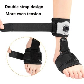Resim Ayak Pedleri ve Düzeltme Kayışları ile Ayarlanabilir Siyah Ayak Bileği Bandı - Günlük Kullanım, Spor Yaralanması İyileştirme ve Ayak ve Ayak Bileği Desteği için Ergonomik Tasarım, Güvenli Uygun Kayış, Dayanıklı Kumaş Kayışlar 