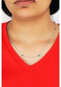 Resim Nazar Boncuğu Kadın Gümüş Kolye (506089165) 