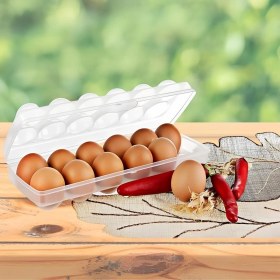 Resim 12LI Şeffaf Kapaklı Kilitli Yumurta Saklama Kabı Kutusu Aparatı 