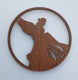 Resim 2 Adet 9x9 cm Melek Ahşap Sevgililer Günü Magnet 