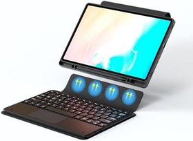 Resim Aksesuarcim Samsung Galaxy Tab S10 FE Plus SM-X620 X626B ile Uyumlu Kılıf Klavyeli Kalem Bölmeli Bluetooth Bağlantılı Standlı Tablet Kılıfı Siyah 