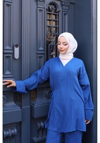 Resim Misskayle Bağlama Detaylı Kimono Takım İndigo I Ndigo 