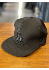 Resim La Lakers Siyah Nakışlı Hiphop Snapback Rapper Basket Cap Şapka 