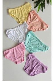 Resim Gold Night Kız Çocuk Fitilli Pastel Renk 6 lı Külot / Boxer 