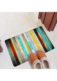 Resim Esnature Rustik Ahşap Renkli Kapı Önü Paspası 45x70 Cm Çok Renkli 