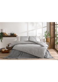 Resim Özdilek Nevresim Takımı Ranforce 57 Tel Tek Kişilik Grı Natural Lıne 