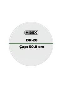 Resim Midex Dr-20r Şeffaf Renk 20 İnç Kick Bateri Davul Derisi Drumhead 20'' İnch 50.80 Cm 